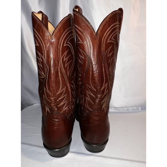TONY LAMA GOLD LABEL COWBOY WESTERN LEATHER MENS BOOTS BROWN SIZE 9 B - Picture 5 of 10
